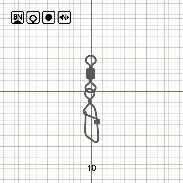 ROLLING SWIVEL WITH GERMANY SNAP - A 10 BN / 10 шт.