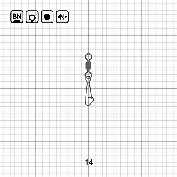 ROLLING SWIVEL WITH HOOKED SNAP 14 BN / 10 шт.