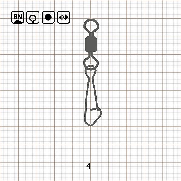 ROLLING SWIVEL WITH HOOKED SNAP 4 BN / 10 шт.