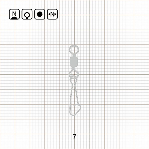 ROLLING SWIVEL WITH HOOKED SNAP 7 N / 10 шт.