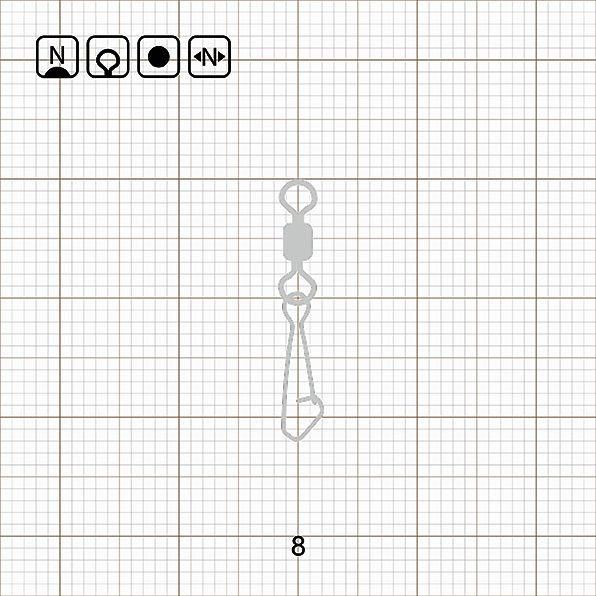 ROLLING SWIVEL WITH HOOKED SNAP 8 N / 10 шт.