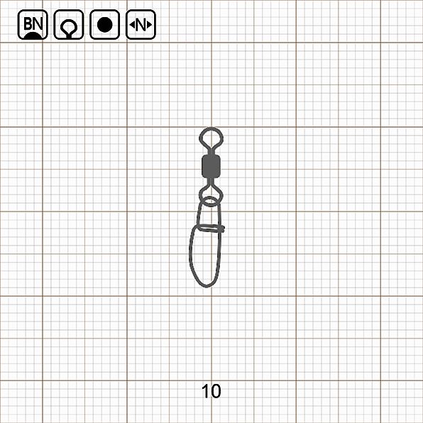 ROLLING SWIVEL WITH INSURANCE SNAP 10 BN / 10 шт.
