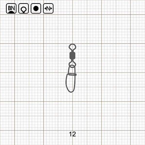 ROLLING SWIVEL WITH INSURANCE SNAP 12 BN / 10 шт.
