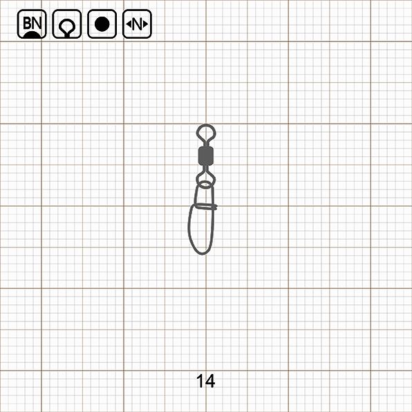 ROLLING SWIVEL WITH INSURANCE SNAP 14 BN / 10 шт.