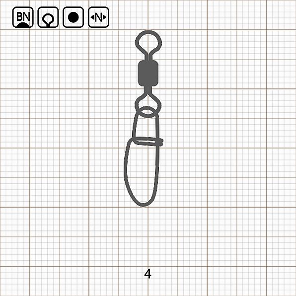 ROLLING SWIVEL WITH INSURANCE SNAP 4 BN / 10 шт.