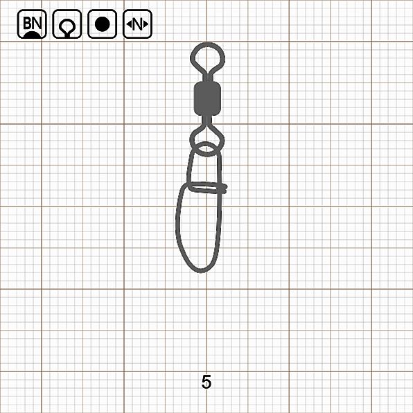 ROLLING SWIVEL WITH INSURANCE SNAP 5 BN / 10 шт.