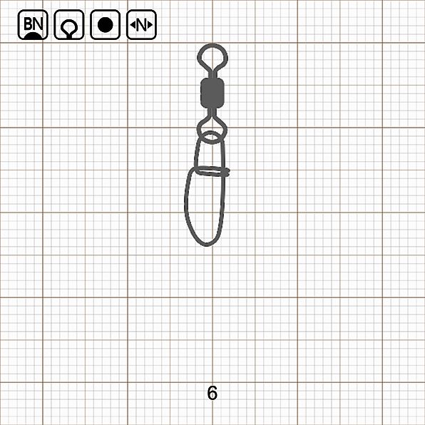 ROLLING SWIVEL WITH INSURANCE SNAP 6 BN / 10 шт.