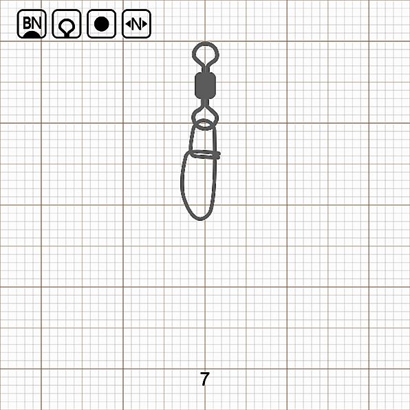 ROLLING SWIVEL WITH INSURANCE SNAP 7 BN / 10 шт.