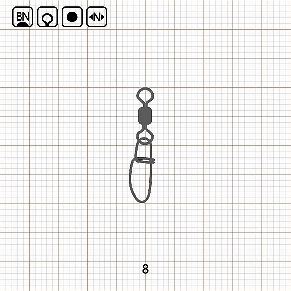 ROLLING SWIVEL WITH INSURANCE SNAP 8 BN / 10 шт.