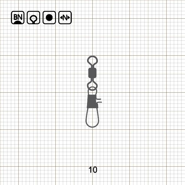 ROLLING SWIVEL WITH INTERLOCK SNAP 10 BN / 10 шт.