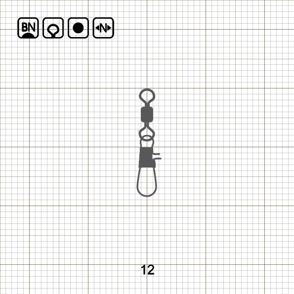 ROLLING SWIVEL WITH INTERLOCK SNAP 12 BN / 10 шт.