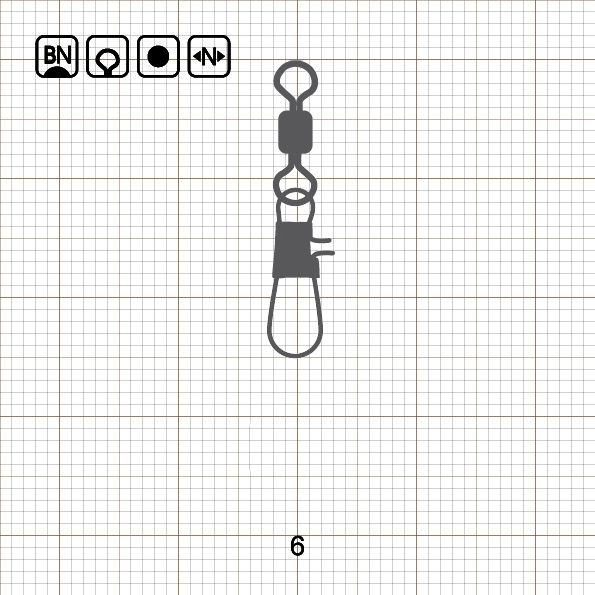 ROLLING SWIVEL WITH INTERLOCK SNAP 6 BN / 10 шт.