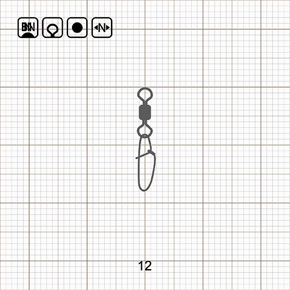 ROLLING SWIVEL WITH NEW HOOKED SNAP 12 BN / 10 шт.