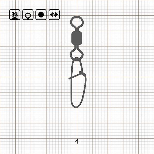ROLLING SWIVEL WITH NEW HOOKED SNAP 4 BN / 10 шт.
