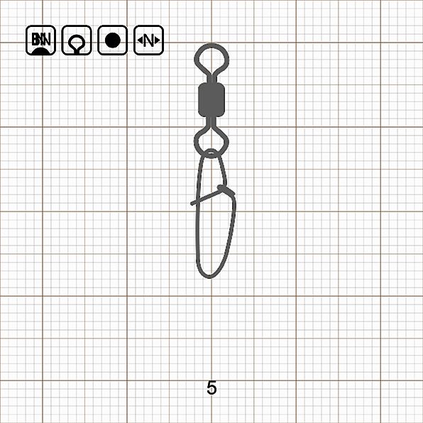 ROLLING SWIVEL WITH NEW HOOKED SNAP 5 BN / 10 шт.