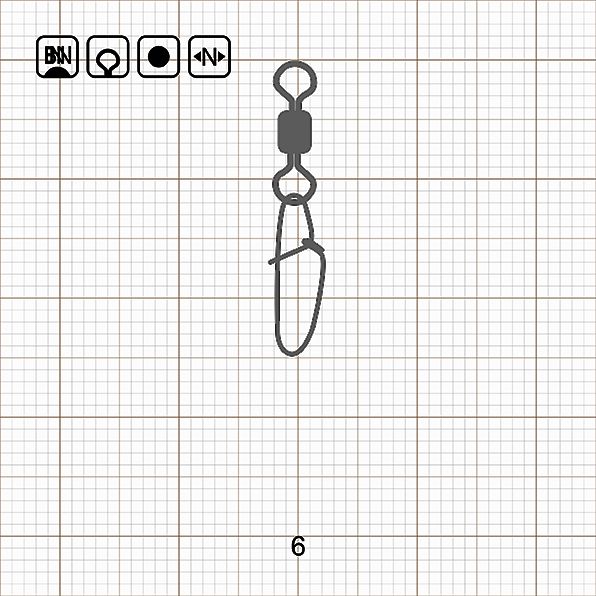 ROLLING SWIVEL WITH NEW HOOKED SNAP 6 BN / 10 шт.