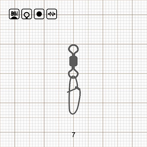 ROLLING SWIVEL WITH NEW HOOKED SNAP 7 BN / 10 шт.