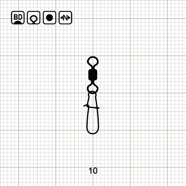ROLLING SWIVEL WITH NICE SNAP 10 BD / 10 шт.