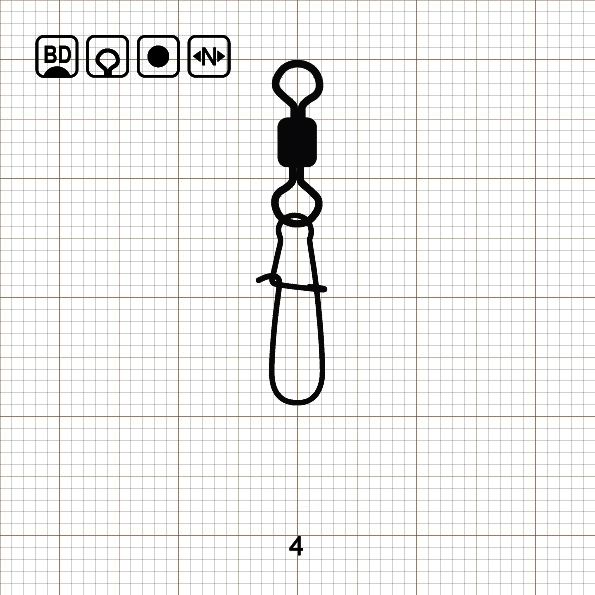 ROLLING SWIVEL WITH NICE SNAP 4 BD / 10 шт.
