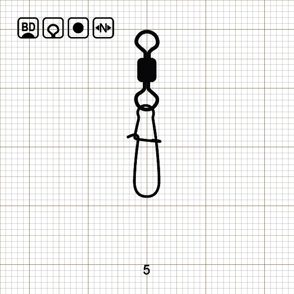 ROLLING SWIVEL WITH NICE SNAP 5 BD / 10 шт.