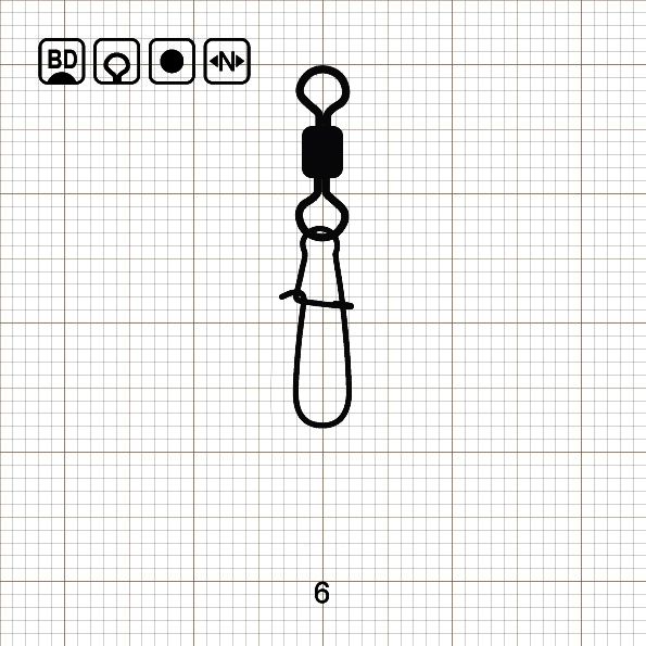 ROLLING SWIVEL WITH NICE SNAP 6 BD / 10 шт.