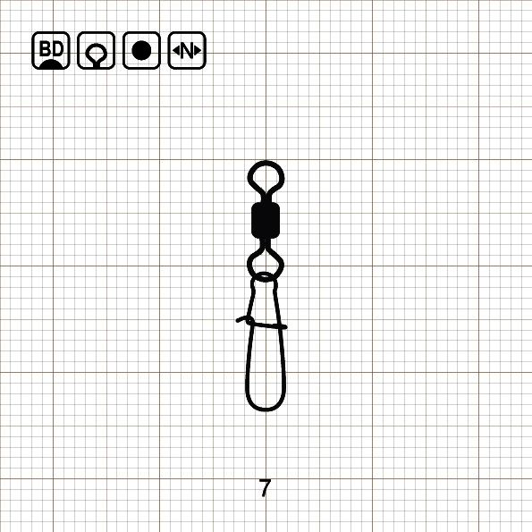 ROLLING SWIVEL WITH NICE SNAP 7 BD / 10 шт.