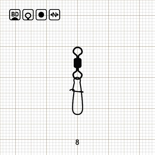 ROLLING SWIVEL WITH NICE SNAP 8 BD / 10 шт.