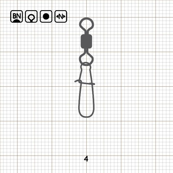 ROLLING SWIVEL WITH NICE SNAP 4 BN / 10 шт.