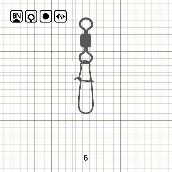 ROLLING SWIVEL WITH NICE SNAP 6 BN / 10 шт.