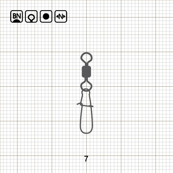 ROLLING SWIVEL WITH NICE SNAP 7 BN / 10 шт.