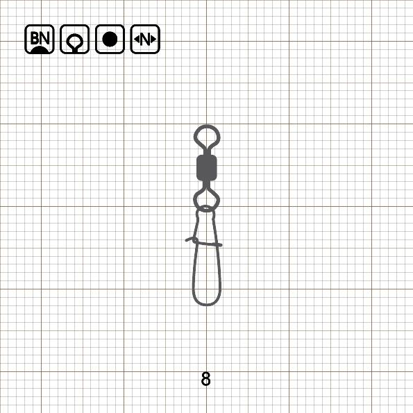ROLLING SWIVEL WITH NICE SNAP 8 BN / 10 шт.