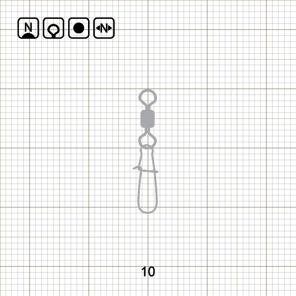 ROLLING SWIVEL WITH NICE SNAP 10 N / 10 шт.
