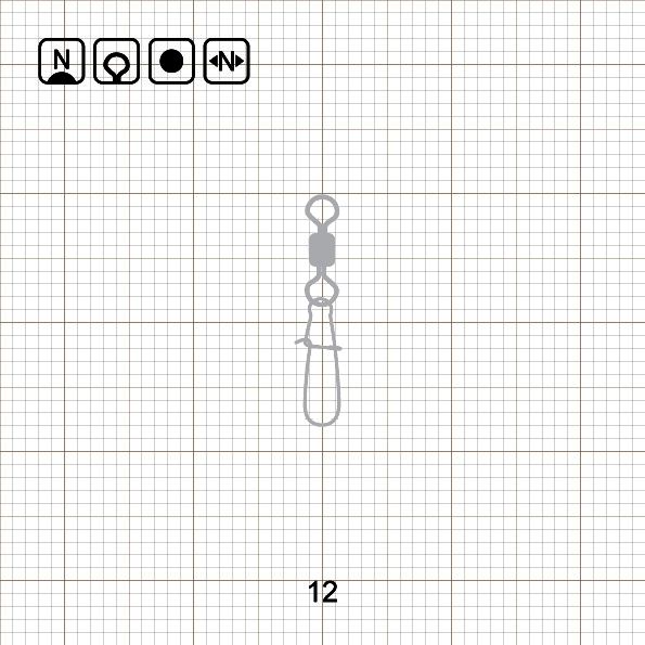 ROLLING SWIVEL WITH NICE SNAP 12 N / 10 шт.