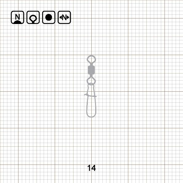 ROLLING SWIVEL WITH NICE SNAP 14 N / 10 шт.