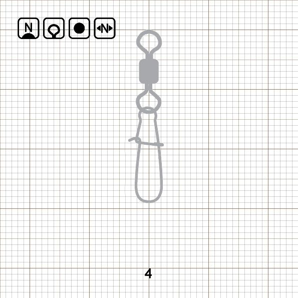 ROLLING SWIVEL WITH NICE SNAP 4 N / 10 шт.