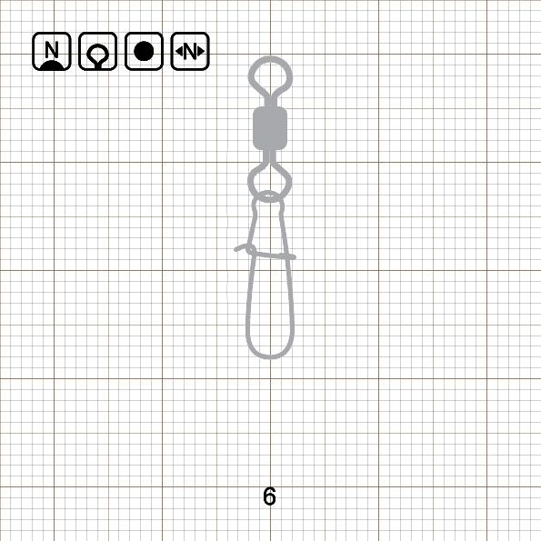 ROLLING SWIVEL WITH NICE SNAP 6 N / 10 шт.