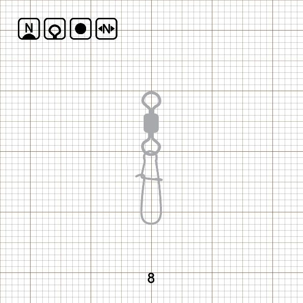 ROLLING SWIVEL WITH NICE SNAP 8 N / 10 шт.