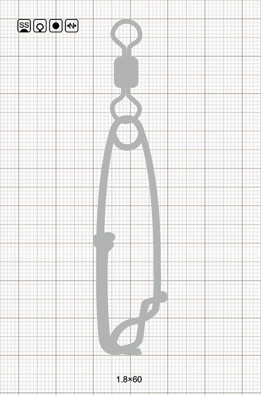 ROLLING SWIVEL WITH OPEN EYE SNAP 1.8×60 - SS / 10 шт.