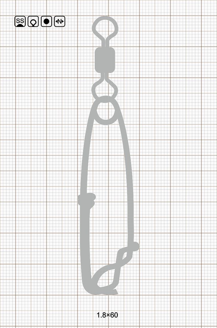 ROLLING SWIVEL WITH OPEN EYE SNAP 1.8×60 - SS / 10 шт.