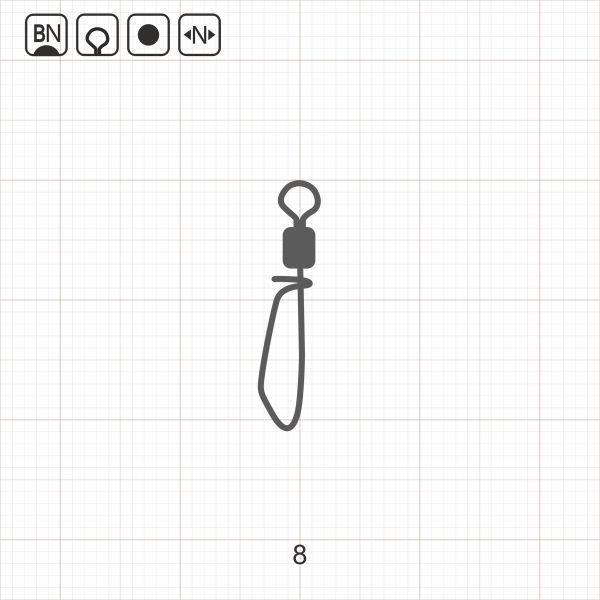 ROLLING SWIVEL WITH T-SHAPE SNAP 8 BN  10 шт.
