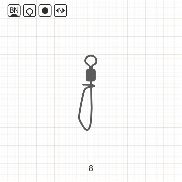 ROLLING SWIVEL WITH T-SHAPE SNAP 8 BN  10 шт.