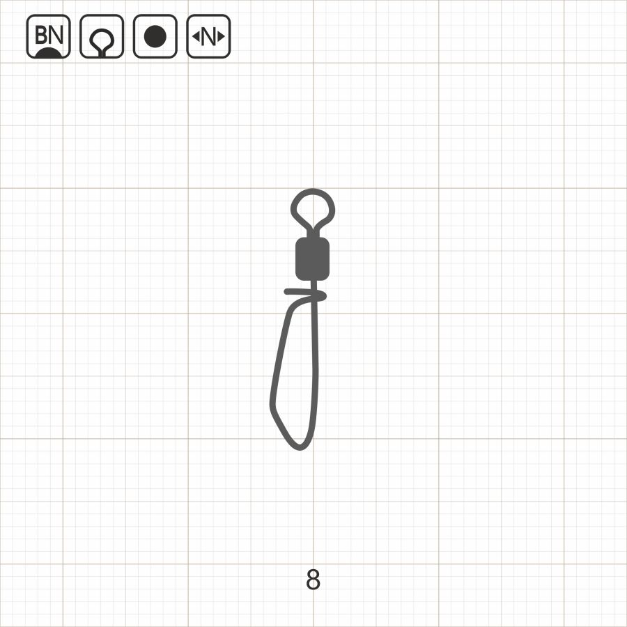 ROLLING SWIVEL WITH T-SHAPE SNAP 8 BN  10 шт.