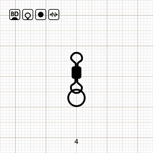 ROLLING SWIVEL WITH WELDED RING 4 BD / 10 шт.