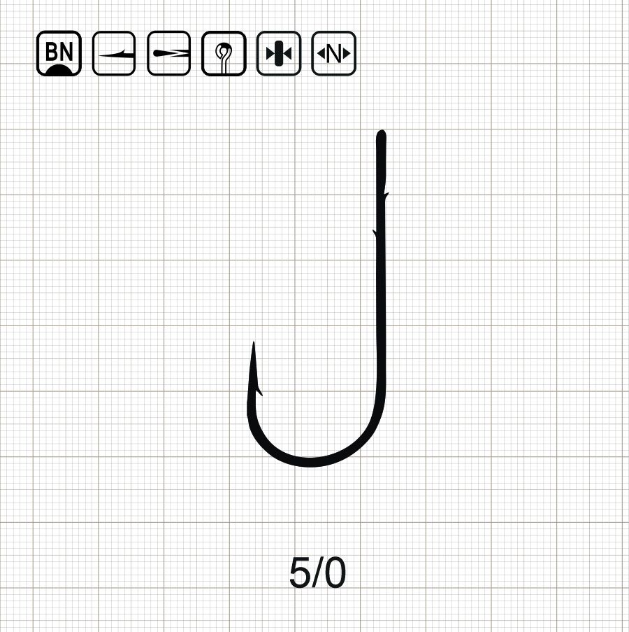 SCORPION ROUND BEND WORM 5/0 BN / 10 шт.