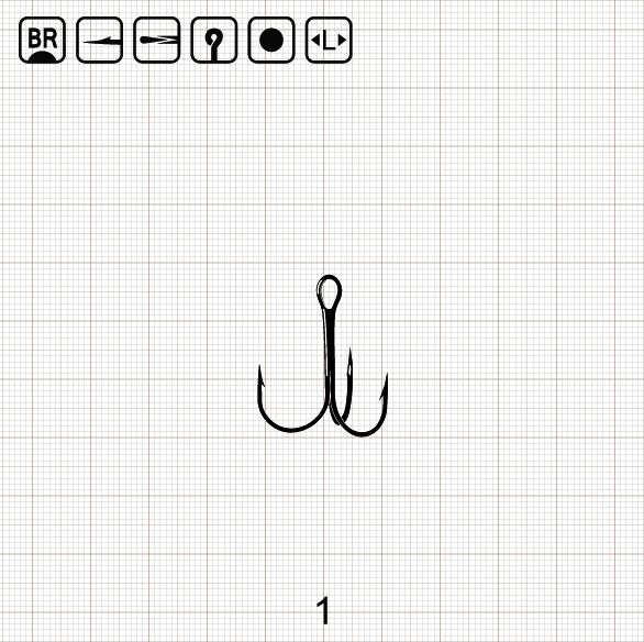 ROUND FINE WIRE TREBLE 1 BR / 100 шт.
