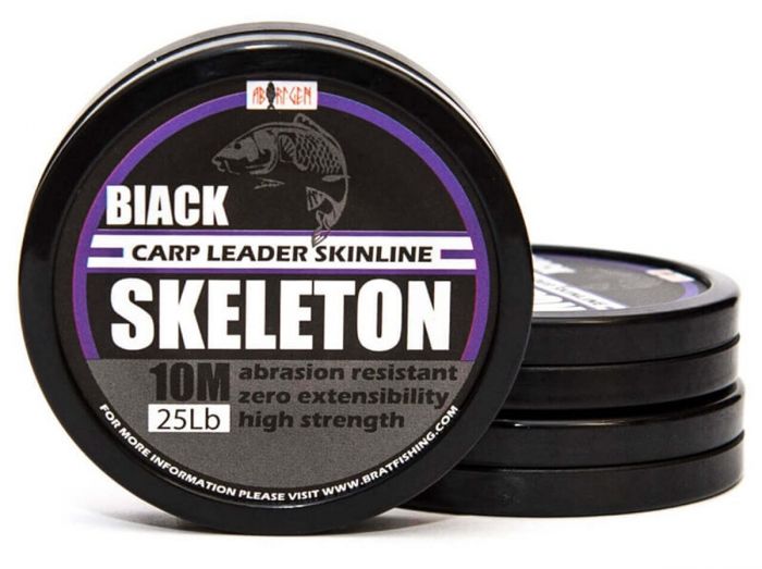 SKELETON CARP LEADER SKINLINE BLACK SILT 10 m 20 Lb