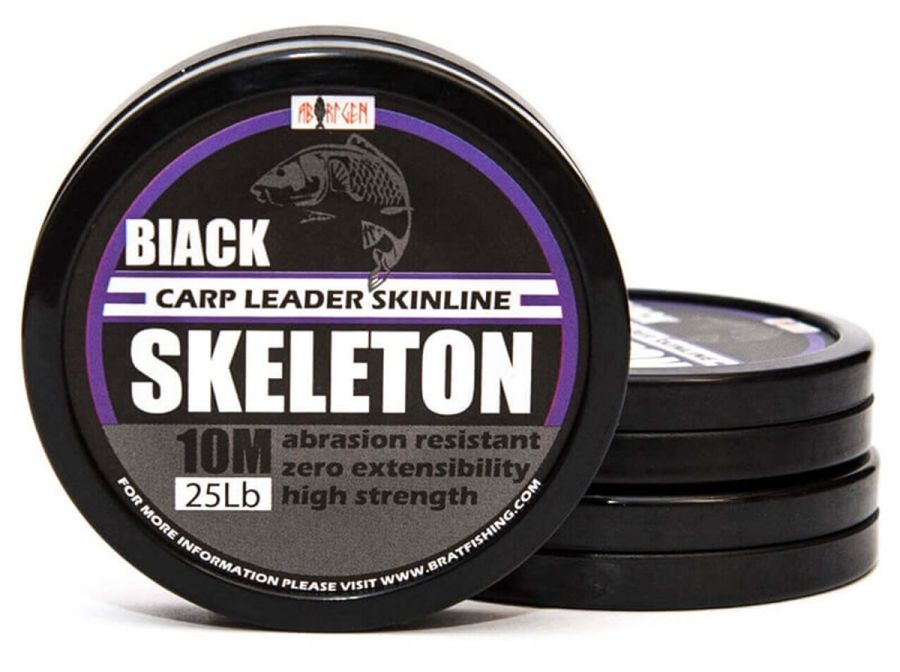 SKELETON CARP LEADER SKINLINE BLACK SILT 10 m 20 Lb