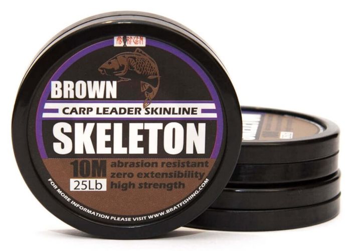 SKELETON CARP LEADER SKINLINE BROWN CLAY 10 m 25 Lb