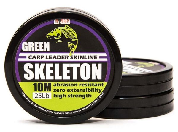 SKELETON CARP LEADER SKINLINE WEEDY GREEN 10 m 15 Lb