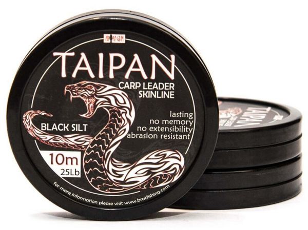 TAIPAN CARP LEADER SKINLINE BLACK SILT 10 m 15 Lb